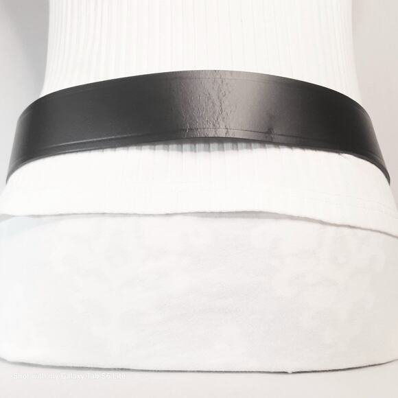 Perfect Fit Black Leather Belt 38 Waist Wide Width - Picture 3 of 12